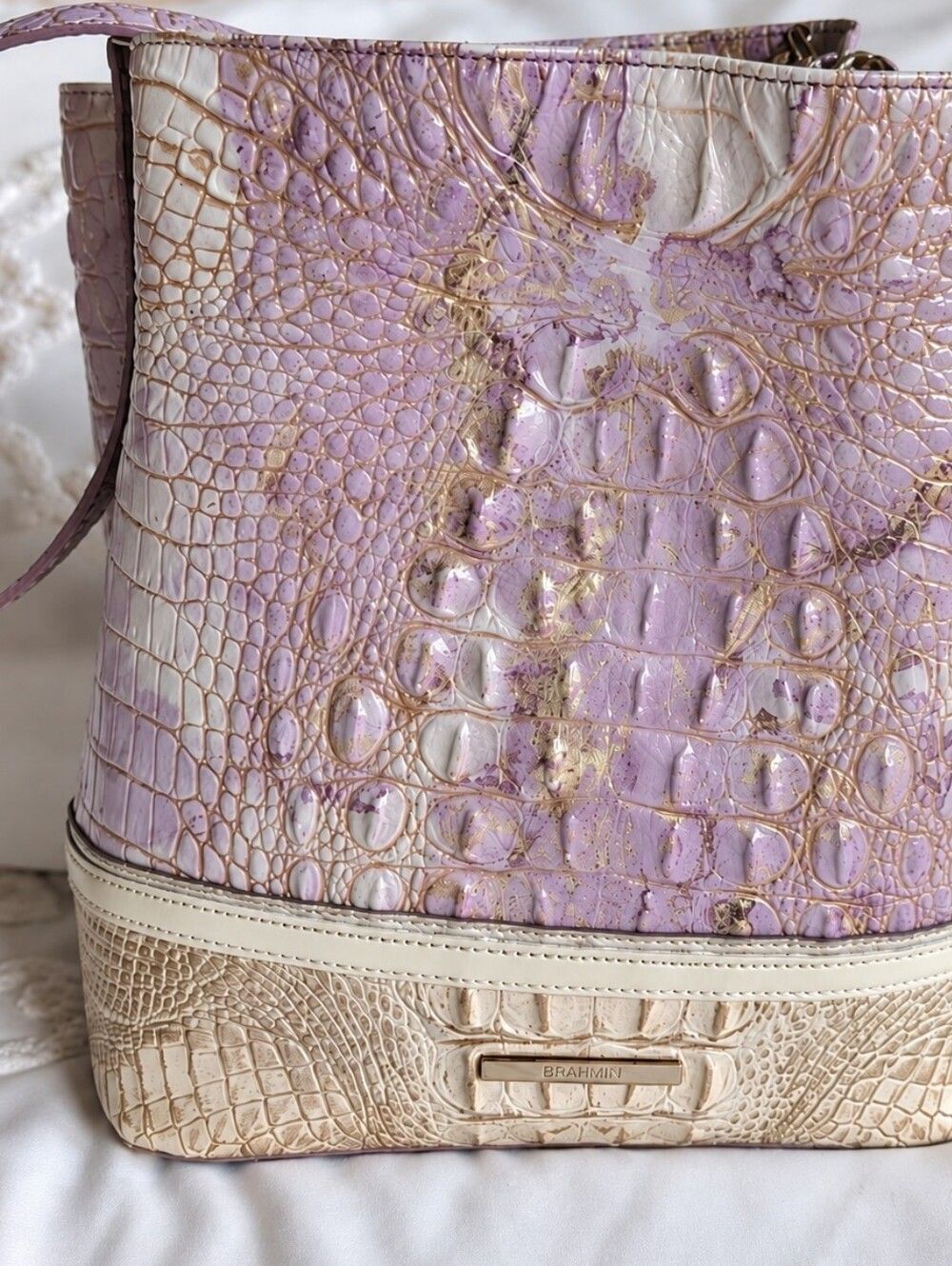 BRAHMIN  Bucket Bag🩷 -Amelia Lilac Whimsey Shoulder Bucket Bag